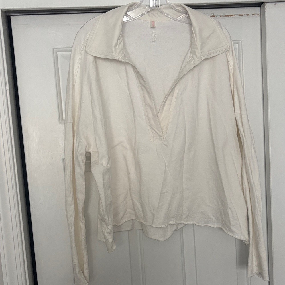FP Movement ivory Boxy Cropped Polo